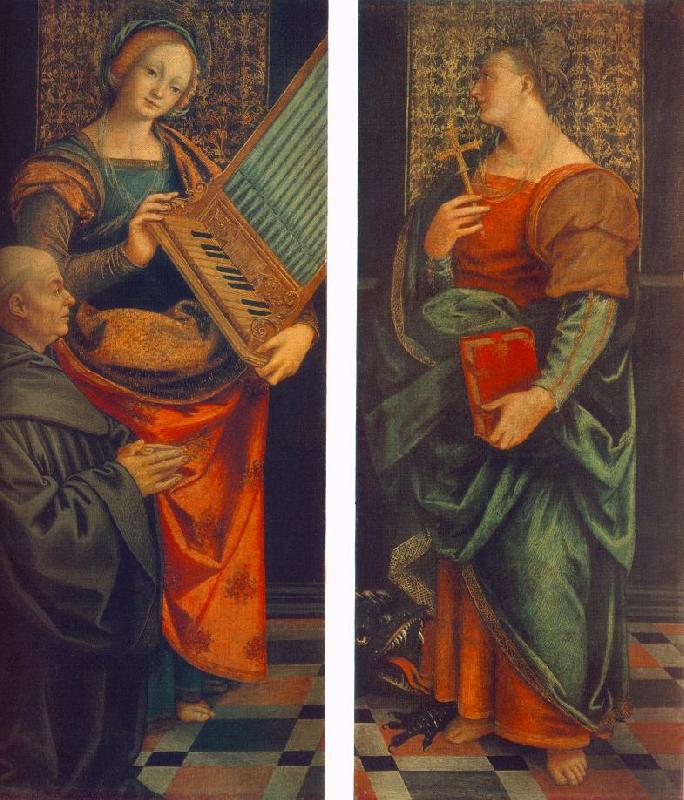 FERRARI, Gaudenzio St Cecile with the Donator and St Marguerite fg